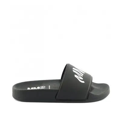 Pantofle mm6 sandals maxi logo print black