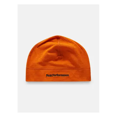 Čepice peak performance fleece tech beanie gold flame/motion grey