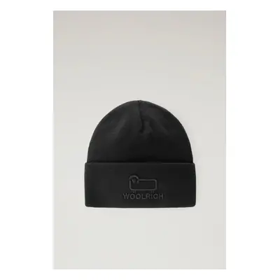 Čepice woolrich unisex cotton wool beanie black