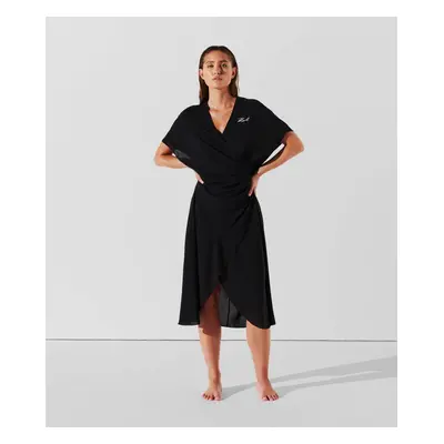 Plážové oblečení karl lagerfeld karl dna wrap beach dress black