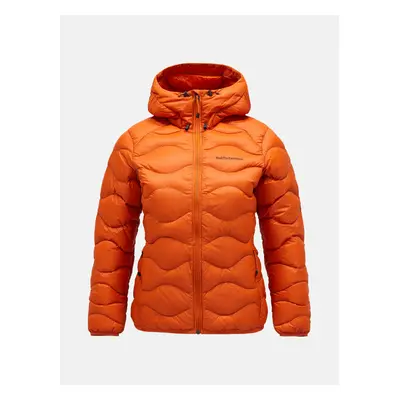 Bunda peak performance w helium down hood jacket gold flame/motion grey