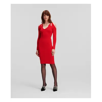 Šaty karl lagerfeld cut out dress chili pepper