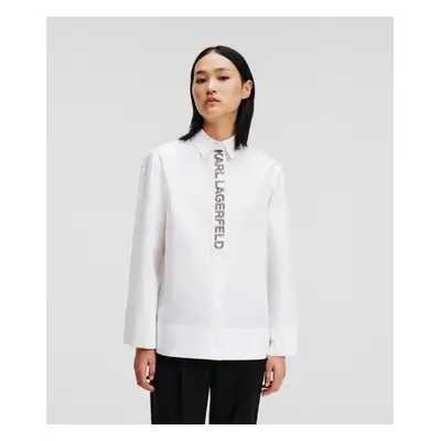 Košile karl lagerfeld embellished placket shirt white