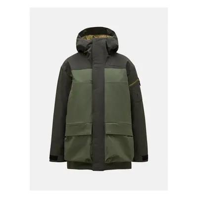 Kabát peak performance m 2l stretch parka olive extreme/pine needle