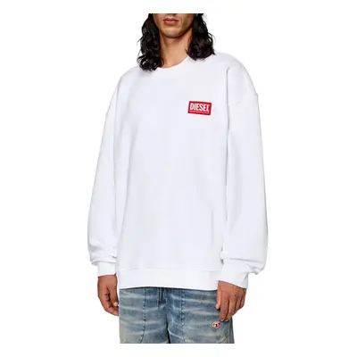 Mikina diesel s-nlabel-l1 sweat-shirt bright white