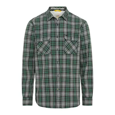 Košile camel active longsleeve shirt check pine olive