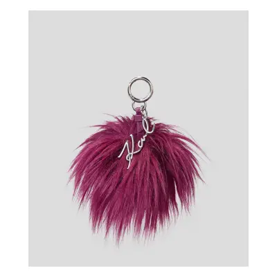 Klíčenka karl lagerfeld k/signature faux fur keychain fuchsia