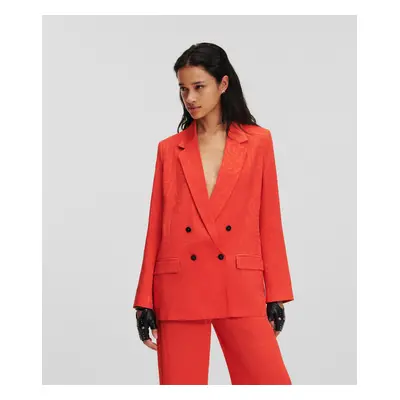 Blejzr karl lagerfeld logo tailored blazer fiery red