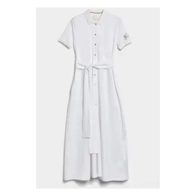 Šaty la martina woman piquet long dress pique optic white