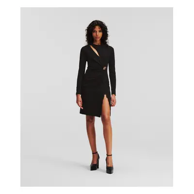 Šaty karl lagerfeld hun's pick drapey dress black