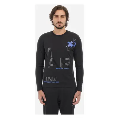 Tričko la martina man t-shirt l/s peached cotton black