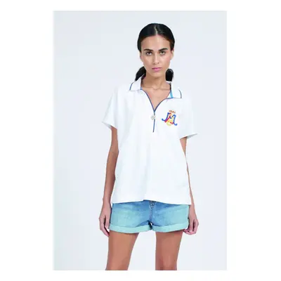 Polokošile la martina woman polo s/s piquet stretch optic white