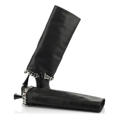 Kozačky karl lagerfeld foldover hi boot black lthr