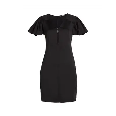 Šaty karl lagerfeld pleated sleeve w/zip dress black