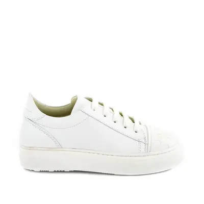 Tenisky mm6 calfskin sneakers logoed insert on toe white