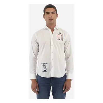 Košile la martina man shirt poplin optic white