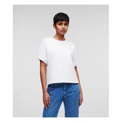 Tričko karl lagerfeld drawcord sleeve t-shirt white