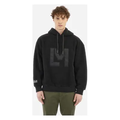 Mikina la martina man hoodied teddy curly fleece black/jet black