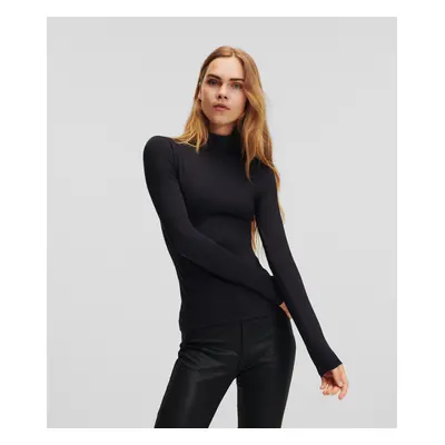 Tričko karl lagerfeld stretch lslv top black