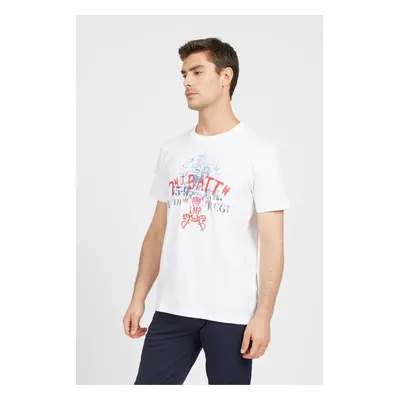 Tričko la martina man t-shirt s/s jersey opticwhite/poinsetti