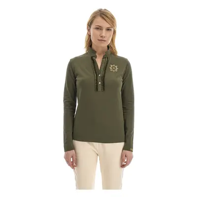 Polokošile la martina woman polo l/s piquet stretch ivy green