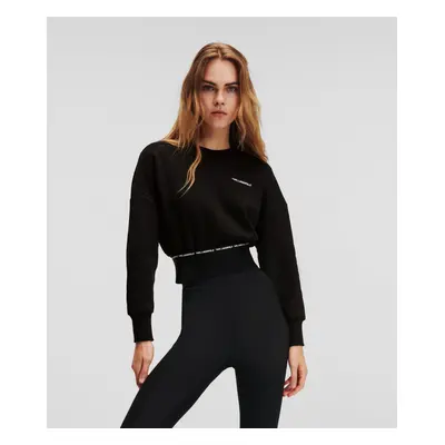 Mikina karl lagerfeld branded elastic sweatshirt black