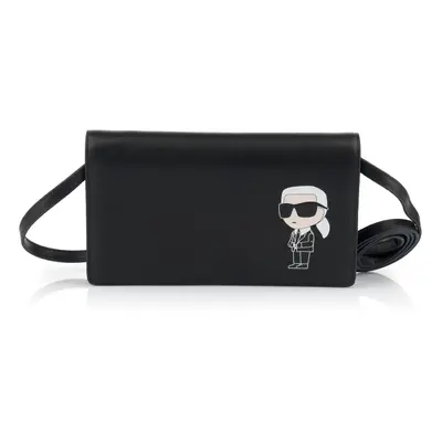 Peněženka karl lagerfeld k/ikonik 2.0 leather flap woc black