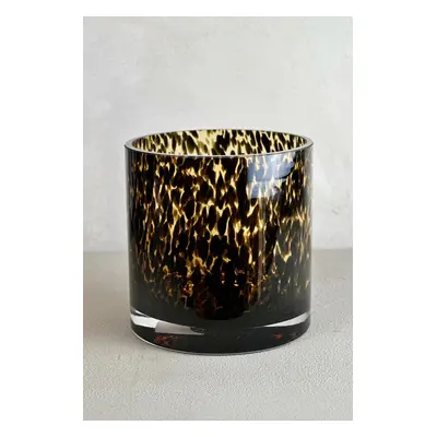 Váza dekocandle vzor leopard vel.m 12x12 cm amber black