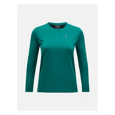 Tričko peak performance w alum light long sleeve green ivy/black