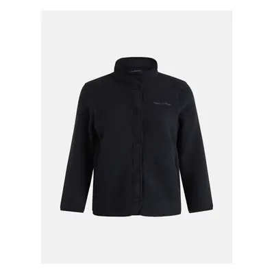 Mikina peak performance w fleece snap cardigan black/grey melange