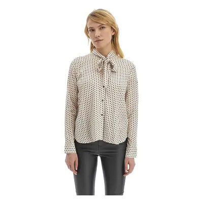 Košile la martina woman shirt l/s printed poplin whitecapgray/black