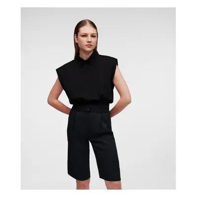 Tričko karl lagerfeld shoulder pad top black