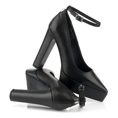 Lodičky karl lagerfeld ankle loop shoe black lthr