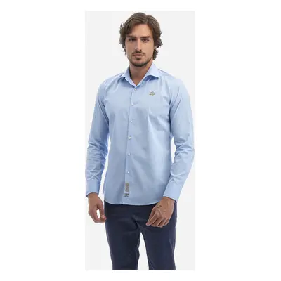 Košile la martina man shirt poplin blue bell