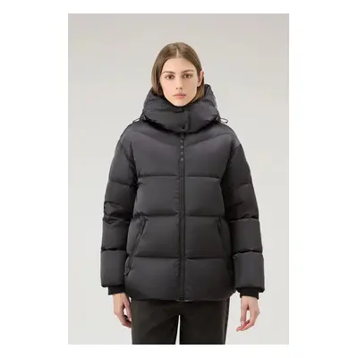 Bunda woolrich satin logo puffer jacket black