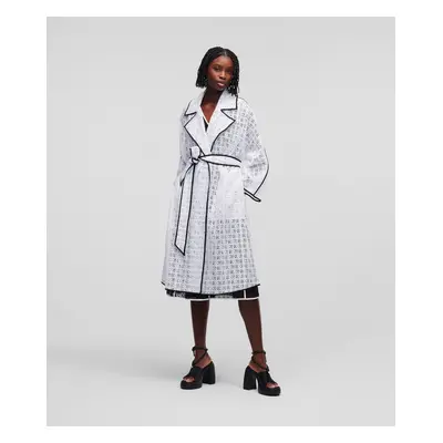 Kabát karl lagerfeld kl embroidered lace coat white