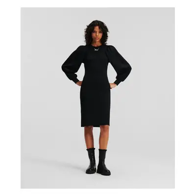 Šaty karl lagerfeld double jersey dress black