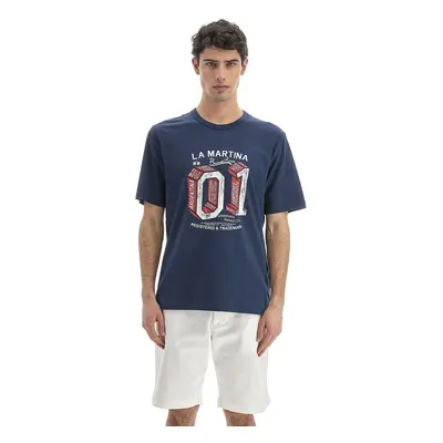 Tričko la martina man t-shirt s/s jersey navy