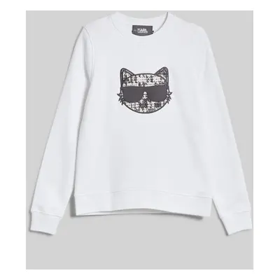 Mikina karl lagerfeld boucle choupette sweatshirt white