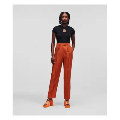 Kalhoty karl lagerfeld tailored day pants terracotta