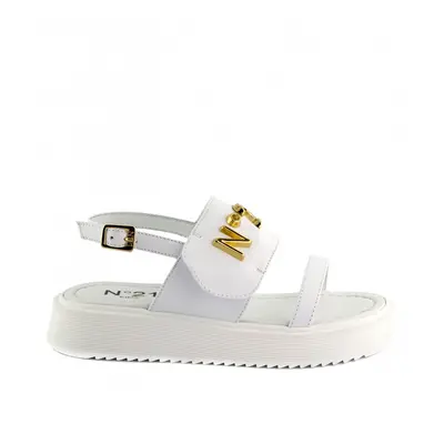 Sandále no21 logo plaque sandals white