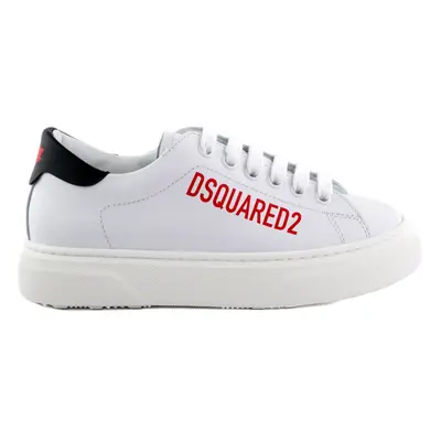 Tenisky dsquared logo print boxer sneakers lace up white