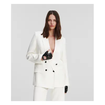 Blejzr karl lagerfeld logo tailored blazer off white