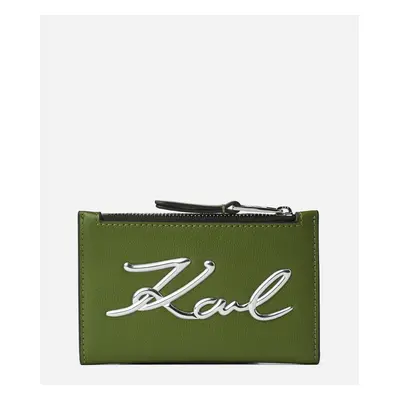 Peněženka karl lagerfeld k/signature bifold zip ch olive