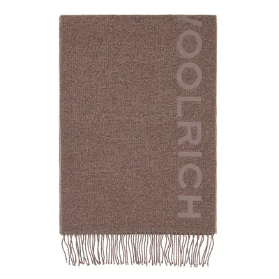 Šála woolrich alpaca wool logo scarf light taupe