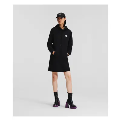 Šaty karl lagerfeld ikonik 2.0 hooded dress black