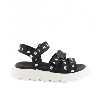 Sandále marni logo tape sandals black