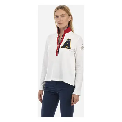 Polokošile la martina woman polo l/s piquet stretch off white