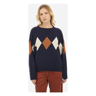 Svetr la martina woman tricot crew neck wool/ca navy