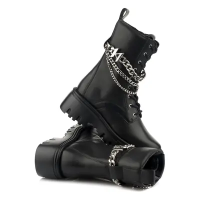 Kotníková obuv karl lagerfeld kc hi lace chain black lthr